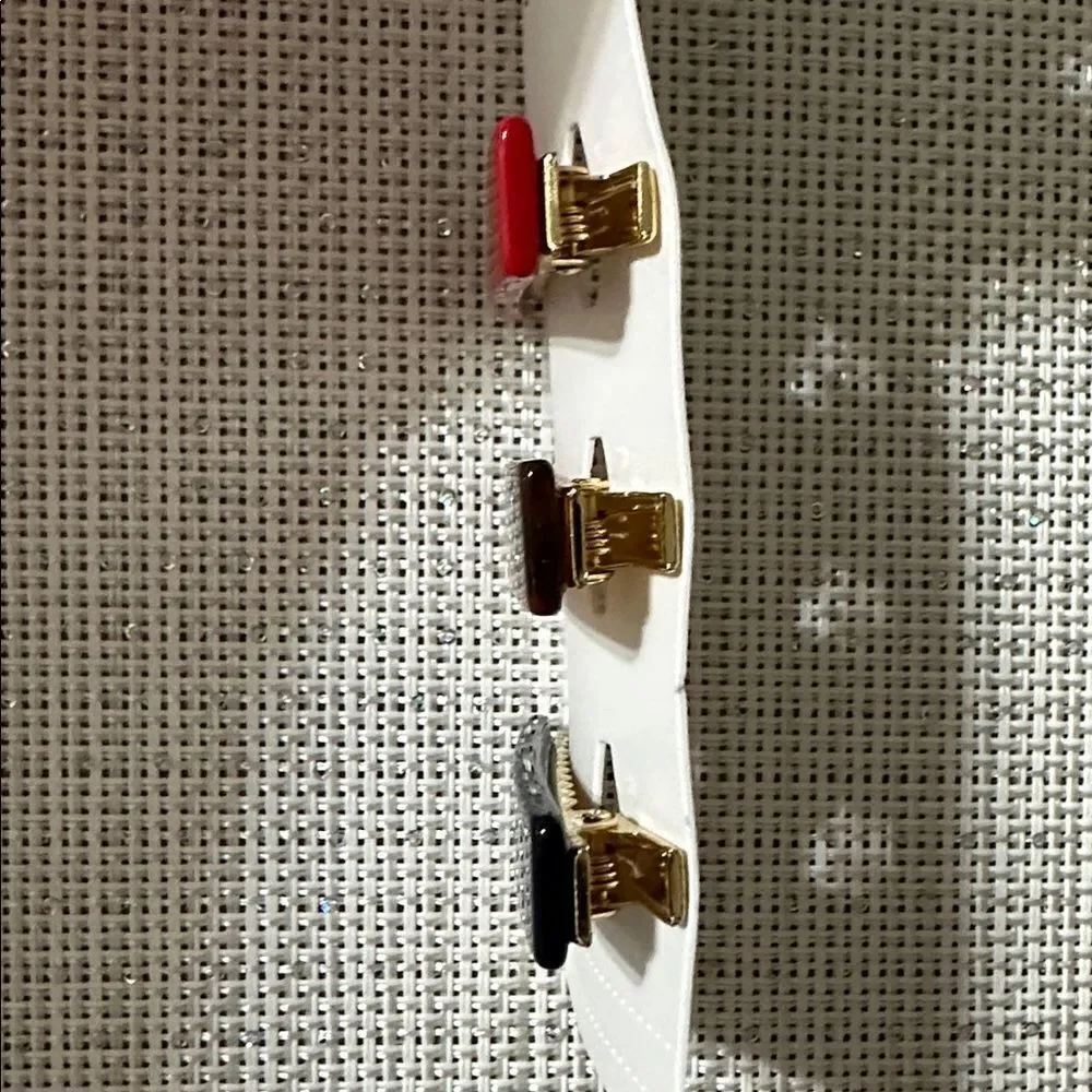 JANIE AND JACK RED BLACK LEOPARD BROWN Barrettes SET of 3